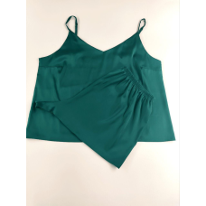 Піжама жіноча атласна, Зелений, XL/2XL