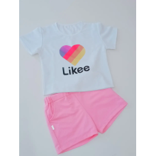 Футболка-топ і шорти для дівчинки лайк, 110-116