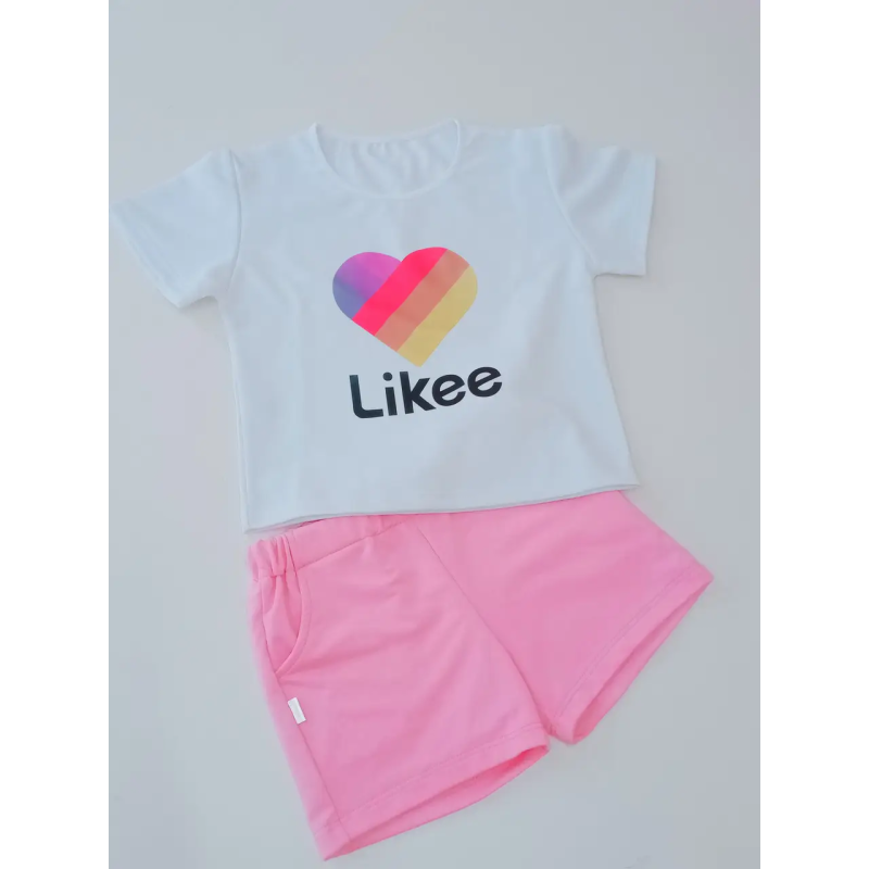 Футболка-топ і шорти для дівчинки лайк, 110-116