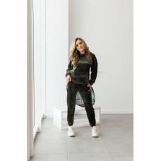 Жіночий велюровий костюм із капюшоном Хакі, XS