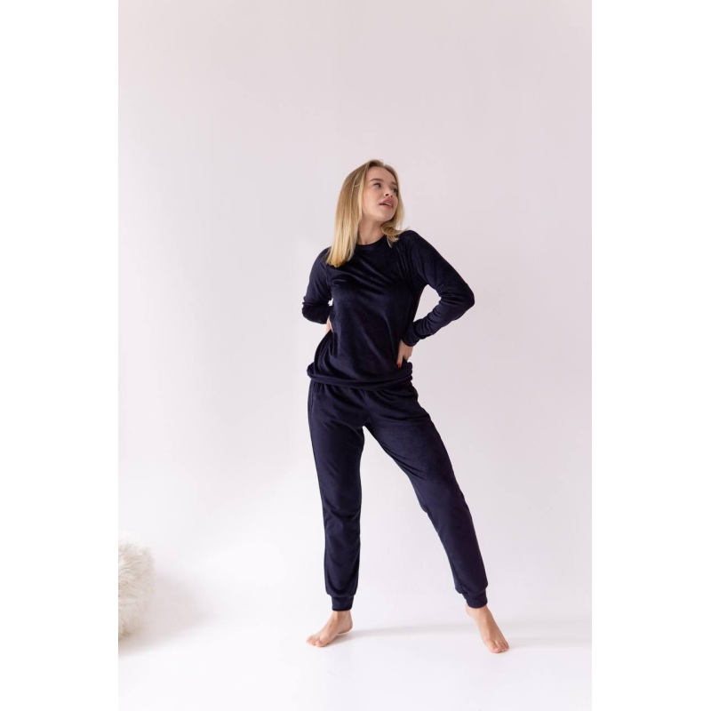 Велюровий спортивний костюм жіночий Синій XS