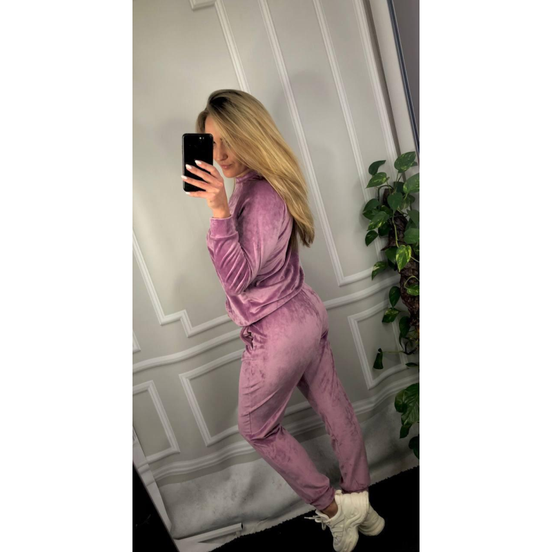 Жіночий спортивний велюровий костюм Рожевий, XL