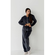 Жіночий велюровий костюм Графітовий, XS-S