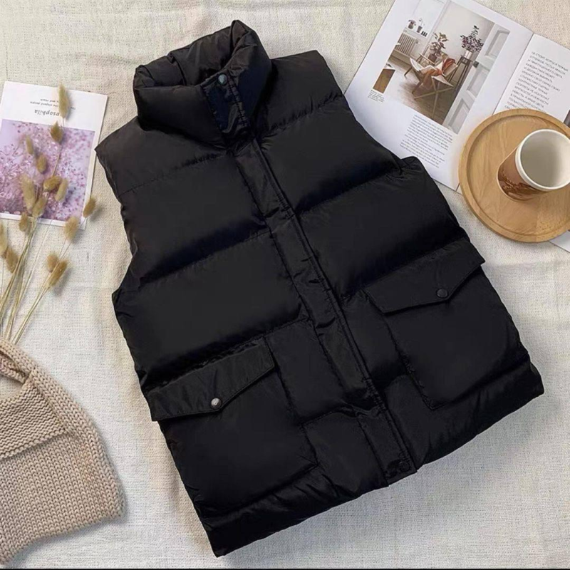 Жіноча жилетка з коміром  Чорний, 42/44