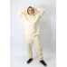 Теплий спортивний костюм чоловічий, молочний, 46