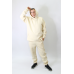Чоловічий спортивний теплий костюм на флісі, молочний 48