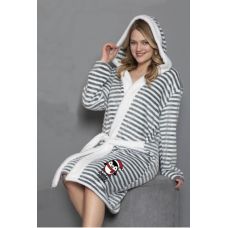 Махровий халат жіночий Сірий, 2XL