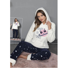 Тепла піжама жіноча Синя, 3XL