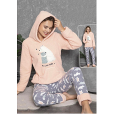 Піжама флісова жіноча Персик, 2XL