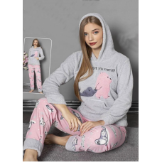 Піжама флісова жіноча Бузково-рожевий, 3XL