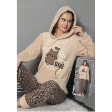 Піжама флісова жіноча Бежевий, XL