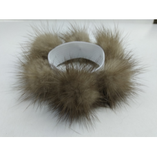 Гумка хутряна, норкова на волосся, на гульку. Сірий