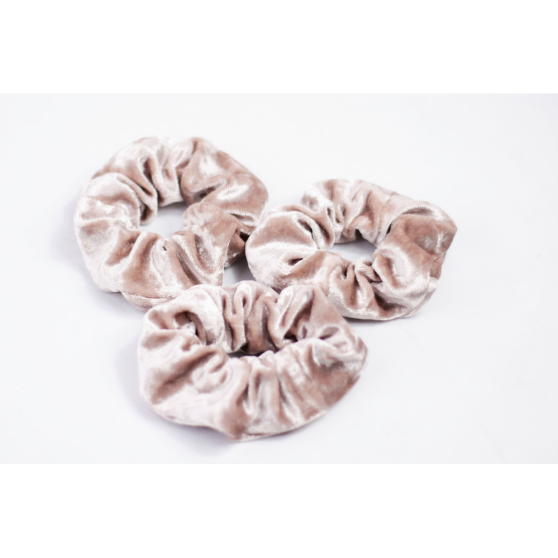 Гумка для волосся велюрова Бежевий