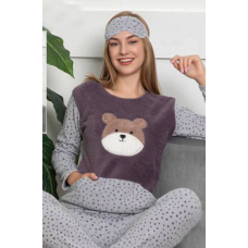 Пижама жіноча тепла Бузковий, L