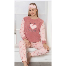 Махрова піжама жіноча Рожевий, S