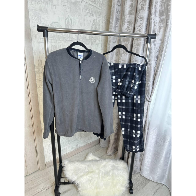 Піжама флісова чоловіча Сірий, L