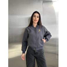 Кофта жіноча бомбер Графіт М