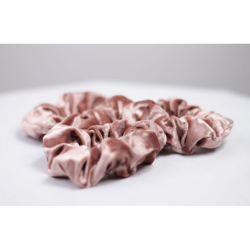 Набір гумок для волосся велюровий Пудра