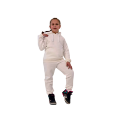Спортивний костюм на флісі на дівчинку Білий, 146