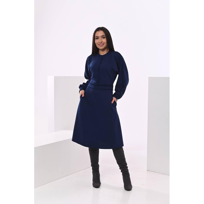 Жіноча трикотажна сукня Синій M