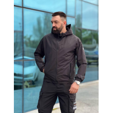 Вітровка чоловіча з плащової тканини Чорний, XXL