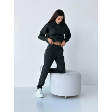 Жіночий спортивний теплий костюм оверсайз хакі XL