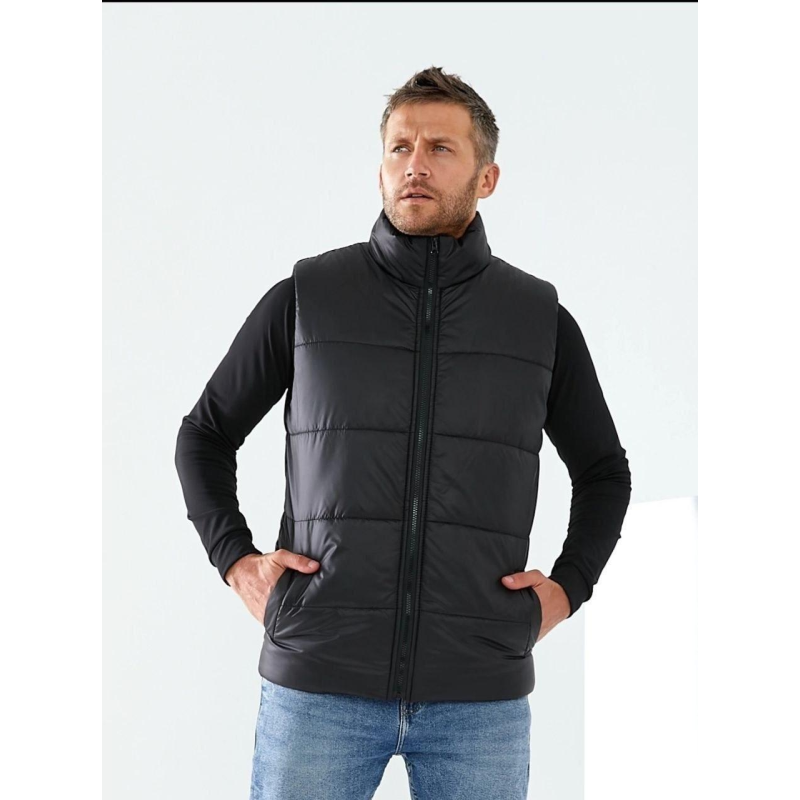 Чоловіча жилетка Чорний, Однотонна, XXL