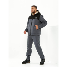 Спортивний костюм чоловічий на хутрі Сірий, 56/58