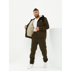 Чоловічий теплий костюм на флісі з хутром 56/58, Коричневий