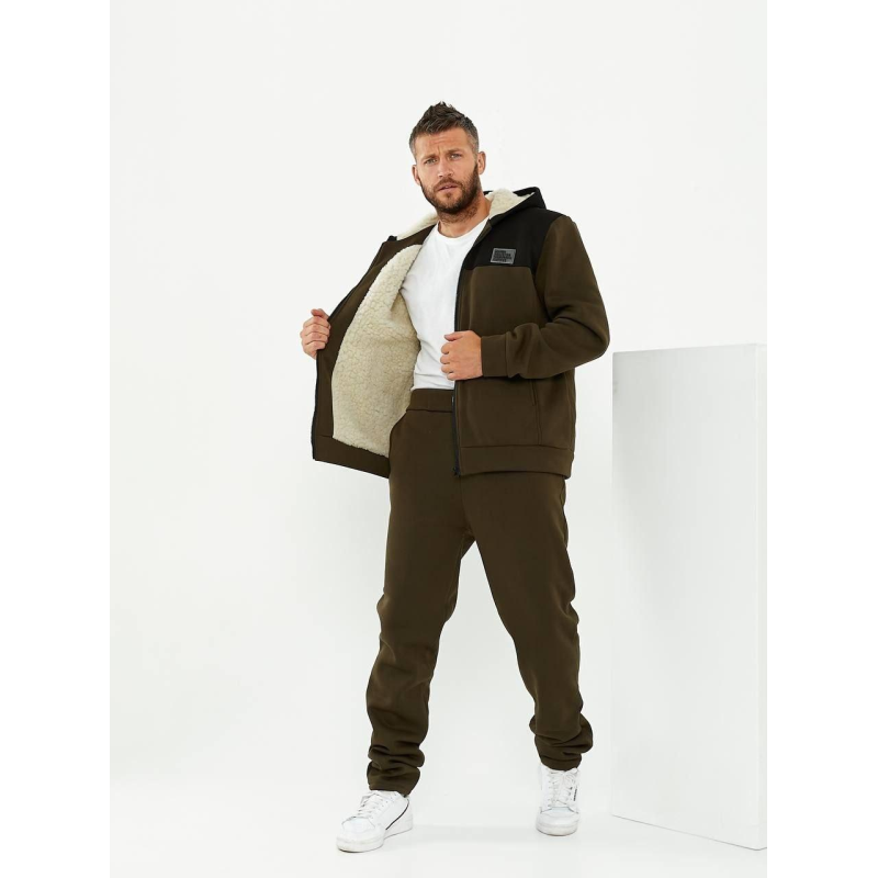 Чоловічий теплий костюм на флісі з хутром 56/58, Коричневий