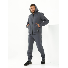Чоловічий зимовий спортивний костюм на хутрі  Сірий, 52/54