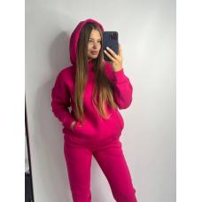 Жіночий теплий костюм оверсайз Малина S