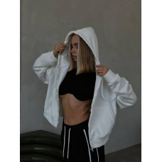 Жіноча кофта на замку Білий 42/46