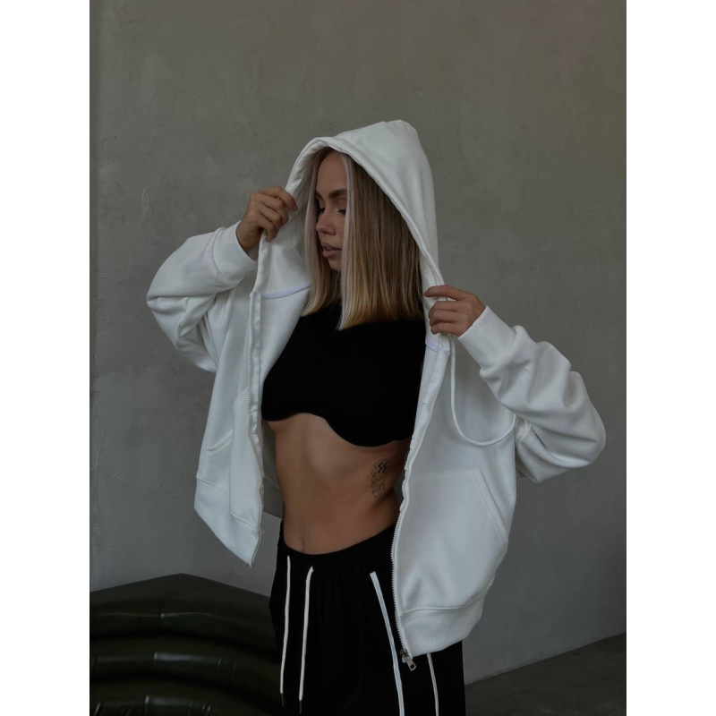 Жіноча кофта на замку Білий 42/46