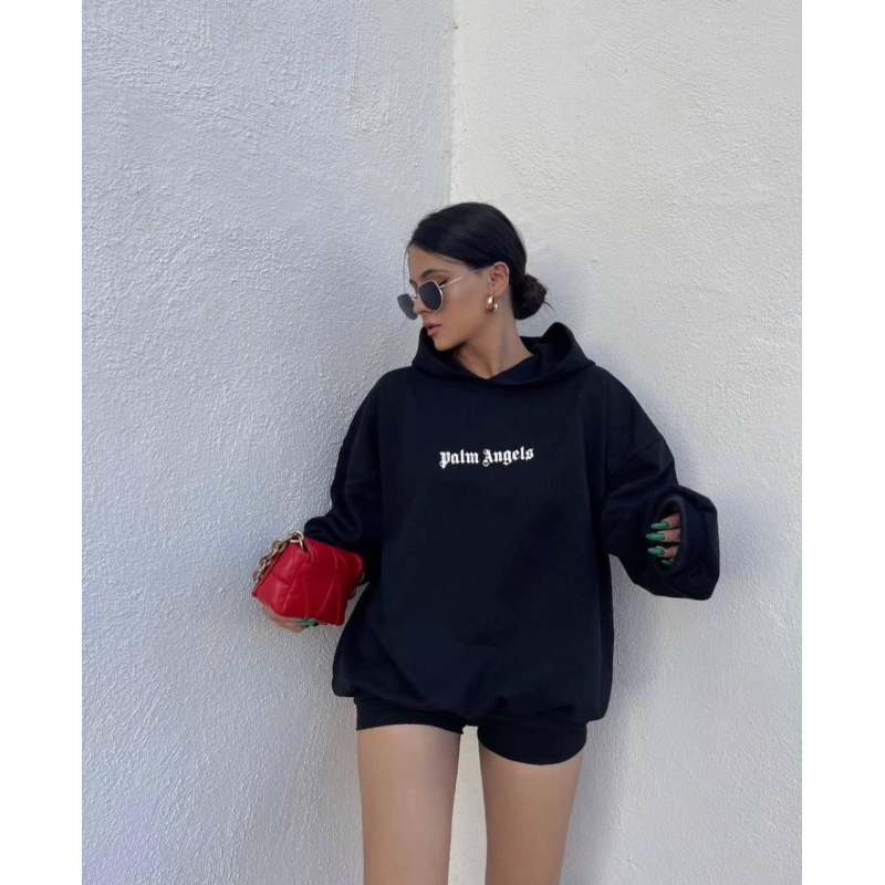 Жіночий худі на флісі оверсайз Чорний 42/48