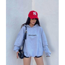 Жіночий худі на флісі оверсайз Сірий, 42/48