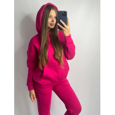 Жіночий теплий костюм оверсайз Малина L