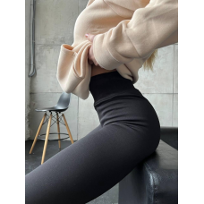 Жіночі легінси на хутрі Чорний, XL