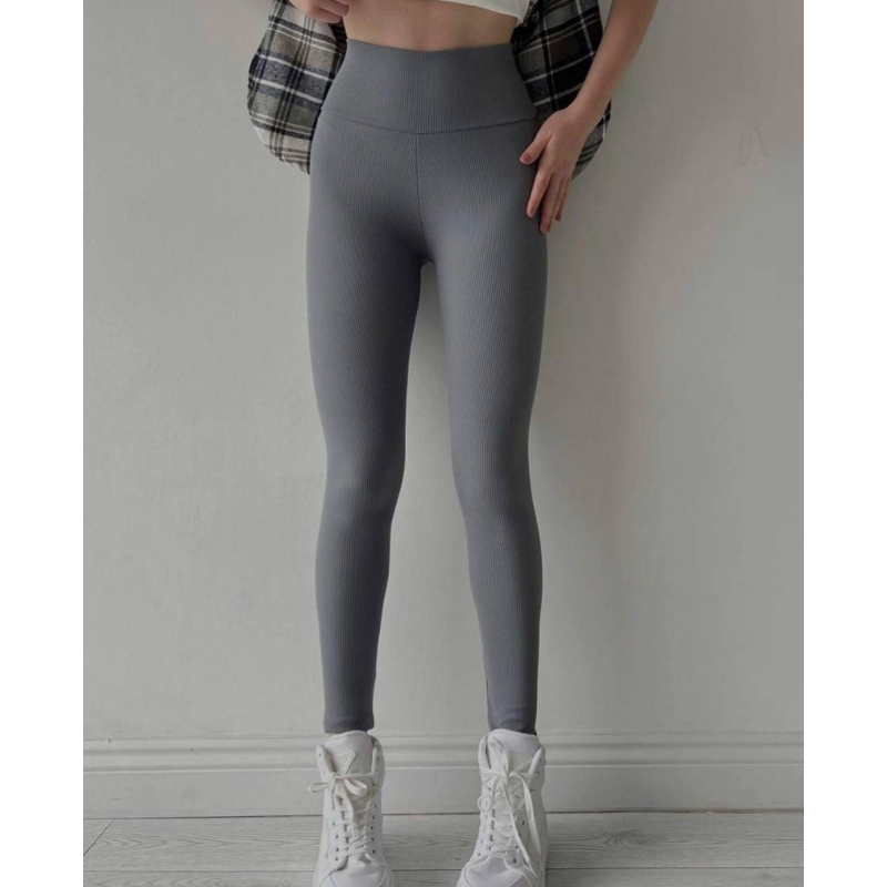 Жіночі теплі лосини в рубчик Графіт, 46/48 Жіночі теплі лосини в рубчик Графіт, 46/48