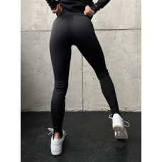 Жіночі утеплені флісом легінси зі штрипками Чорний, S