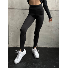 Жіночі утеплені флісом легінси зі штрипками Чорний, XL