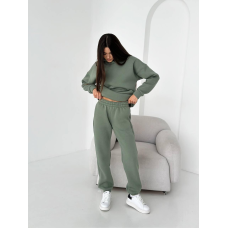Жіночий спортивний теплий костюм оверсайз Фисташка XS