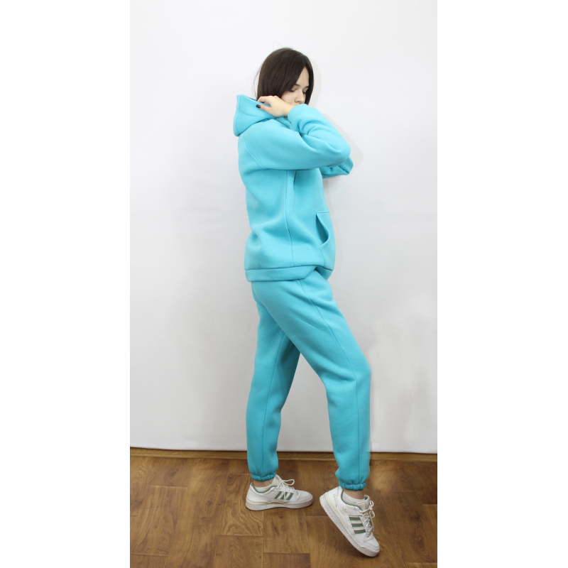 Костюм жіночий теплий спортивний на флісі кофта на змійці Блакитний, 50/52 Костюм жіночий теплий спортивний на флісі кофта на змійці Блакитний, 50/52