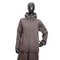 Костюм жіночий теплий спортивний на флісі кофта на змійці Мокко, 42/44