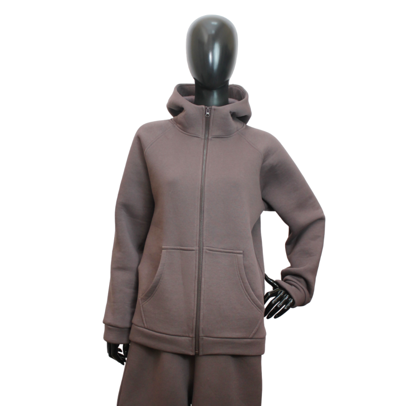 Костюм жіночий теплий спортивний на флісі кофта на змійці Мокко, 46/48 Костюм жіночий теплий спортивний на флісі кофта на змійці Мокко, 46/48