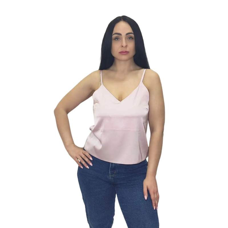 Базова майка жіноча атласна пудра 3XL/4XL