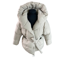 Пуховик жіночий короткий з поясом Бежевий, 54/56