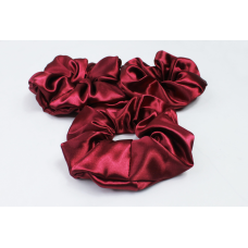 Гумка для волосся атласна Бордовий