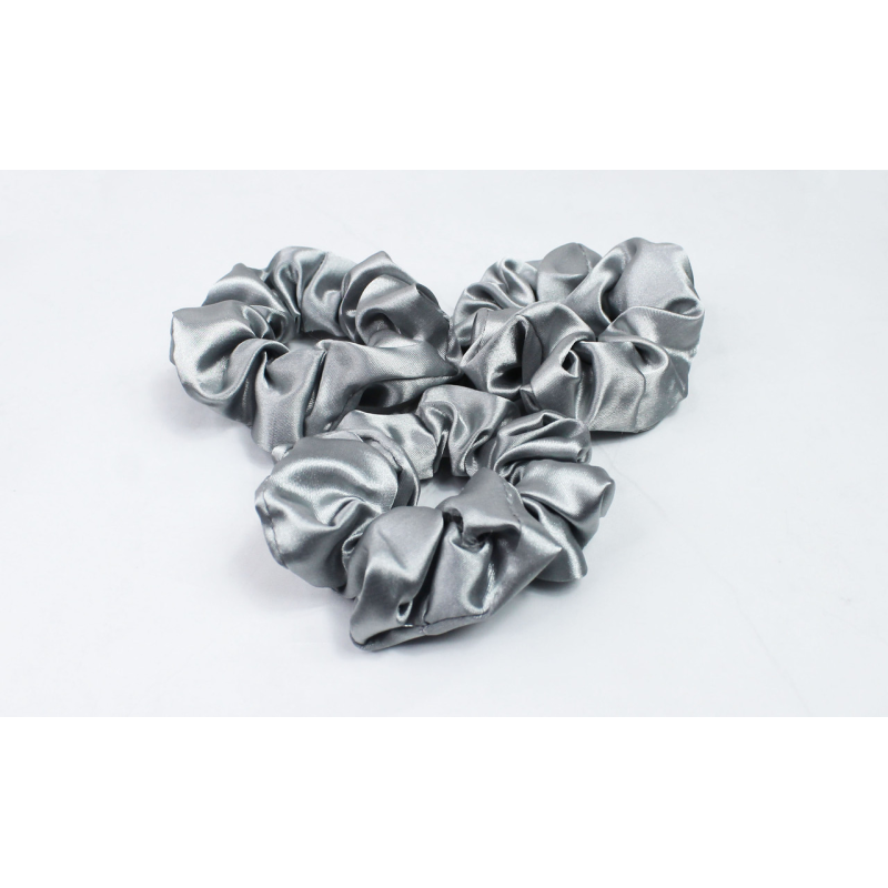 Набір гумок для волосся атласний Сірий