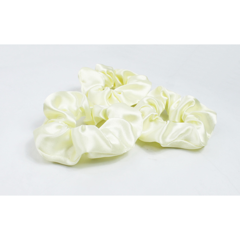 Набір гумок для волосся атласний Молочний